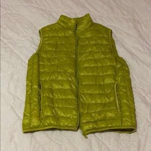 green puffy vest